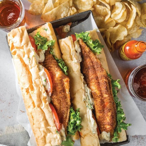 Blackened catfish po' boys