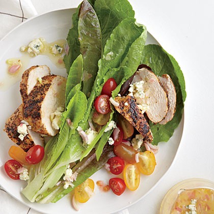 Blackened chicken salad with blue cheese vinaigrette