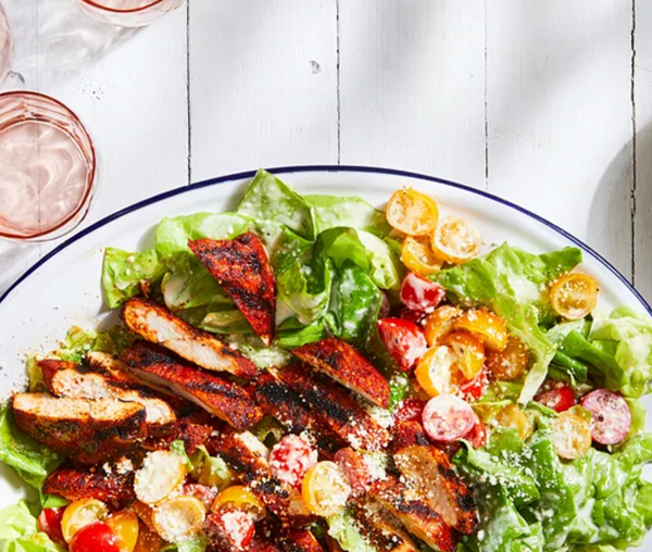 Blackened chicken with chopped salad