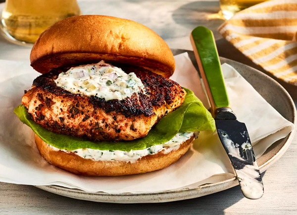Blackened fish sandwiches with horseradish tartar sauce