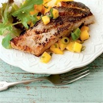 Blackened fish with mango salsa