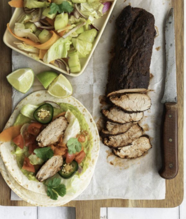 Blackened pork tenderloin tacos
