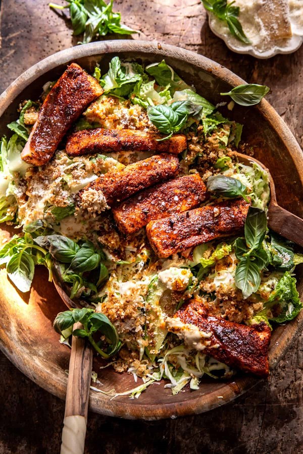 Blackened salmon Caesar salad