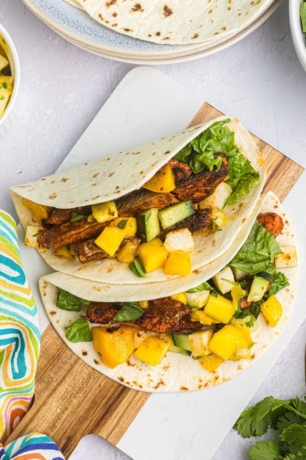 Blackened salmon tacos