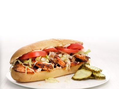 Blackened shrimp po'boys