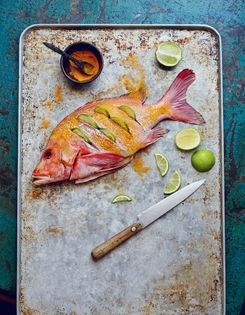 Blackened snapper with colo colo sambal