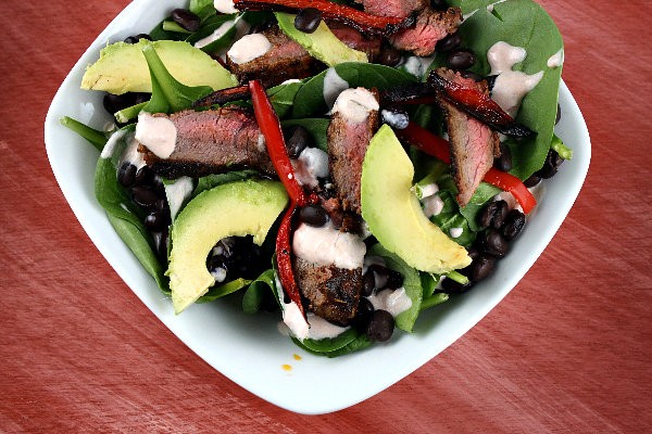 Blackened steak salad