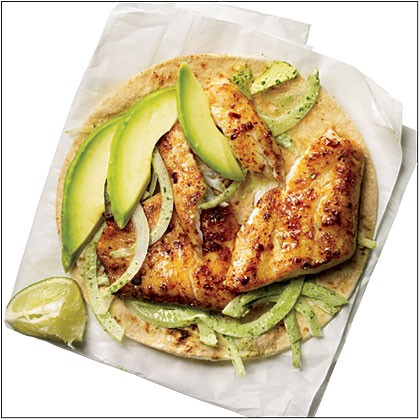 Blackened tilapia Baja tacos