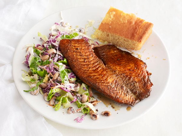 Blackened tilapia with black-eyed pea salad