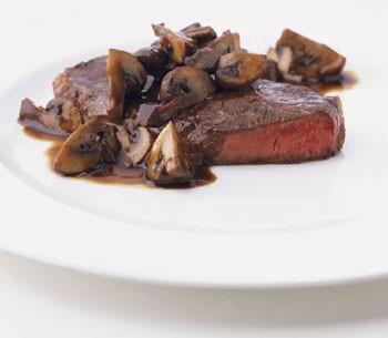 Blade steaks with mushrooms