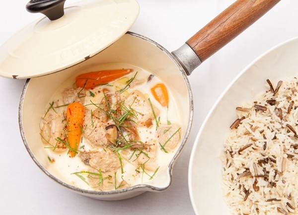 Blanquette de veau with pilau rice