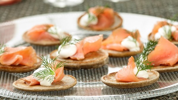 Blini with smoked salmon