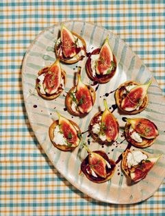 Blinis with herbed almond feta & figs