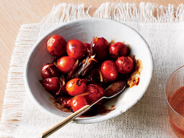 Blistered balsamic cherry tomatoes