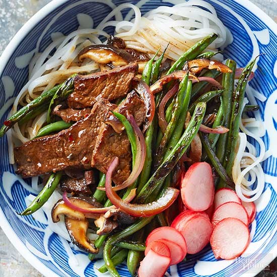 Blistered bean & beef stir-fry