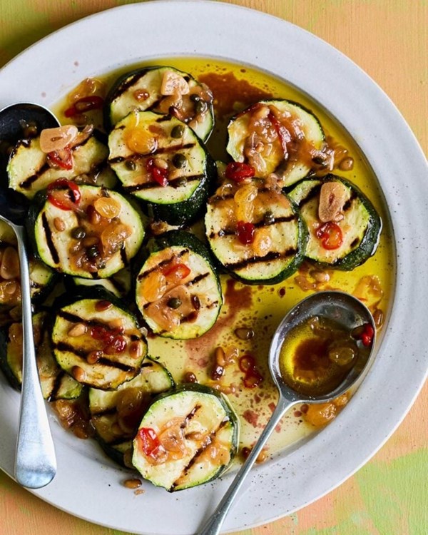 Blistered courgette agrodolce
