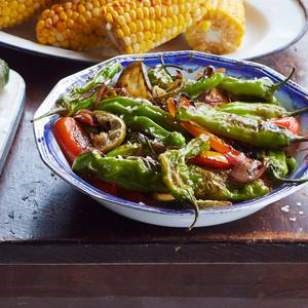 Blistered peppers with lime