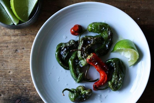 Blistered shishito peppers
