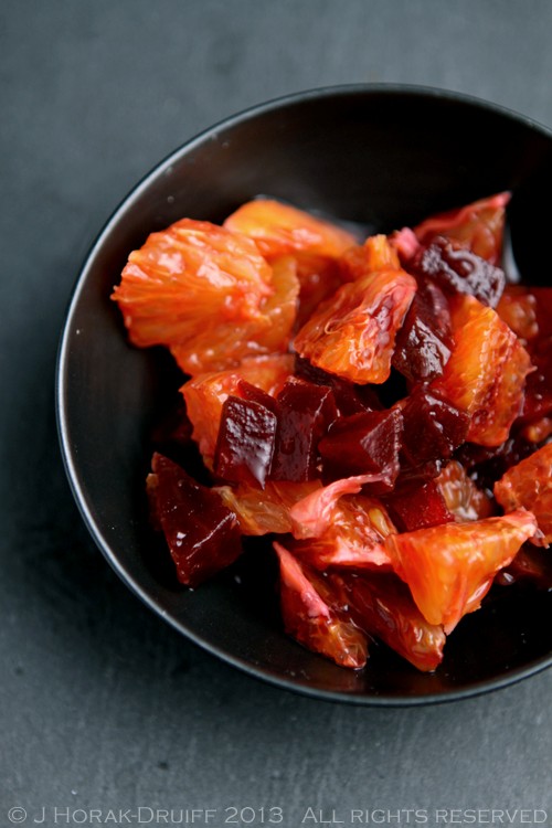 Blood orange & beetroot salsa with pan-fried salmon