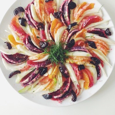 Blood orange & fennel salad with oil-cured olives