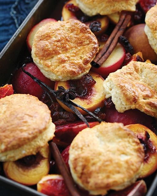 Blood orange & nectarine cobbler
