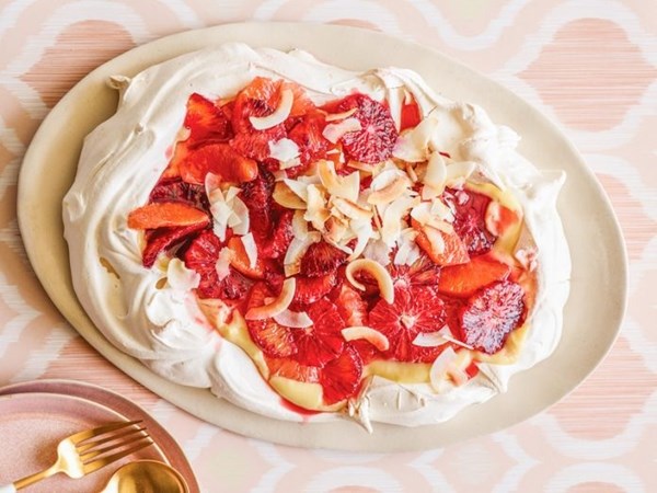 Blood orange ambrosia Pavlova