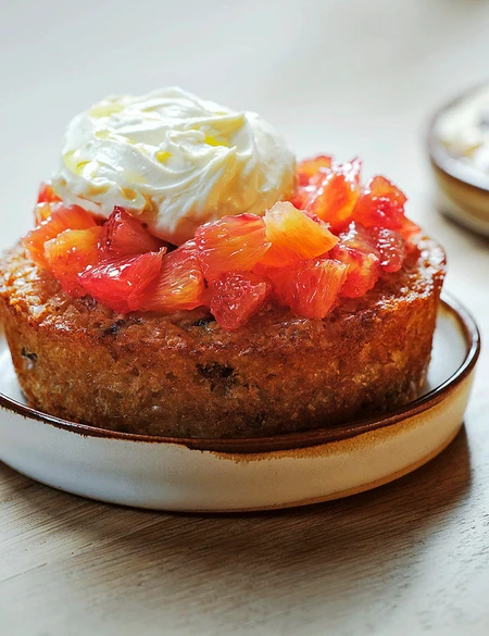 Blood orange and black olive portokalopita (Morchella)