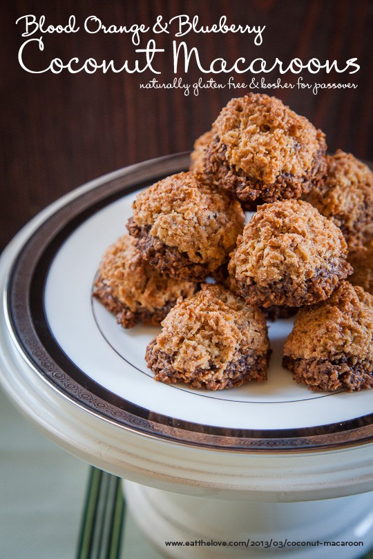 Blood orange and blueberry coconut macaroon, kosher for Passover and naturally gluten free