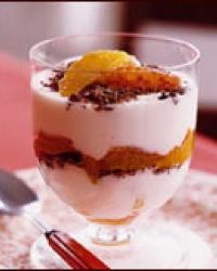 Blood orange and chocolate trifle