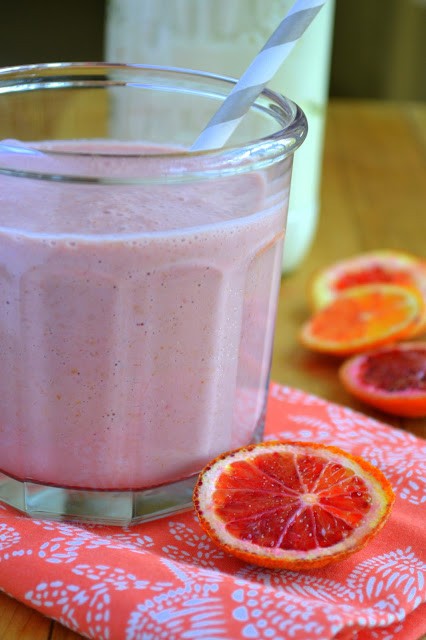 Blood orange and oatmeal breakfast smoothie