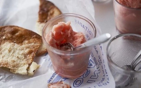 Blood orange and pomegranate sorbet