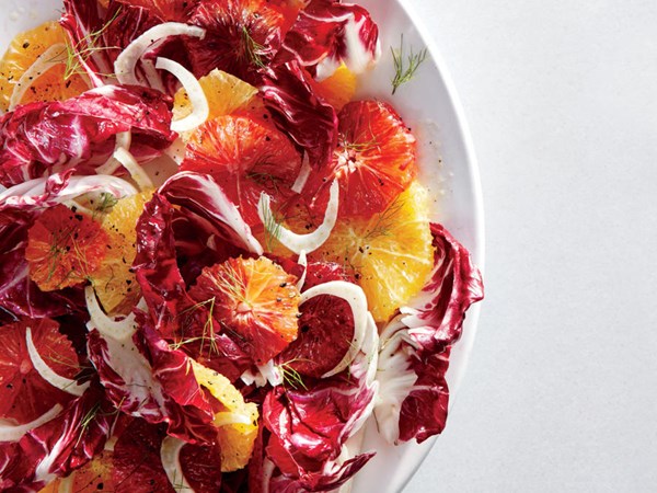Blood orange and radicchio salad