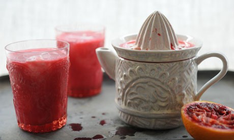 Blood orange and rhubarb smoothie