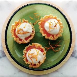 Blood orange and white chocolate cream cups