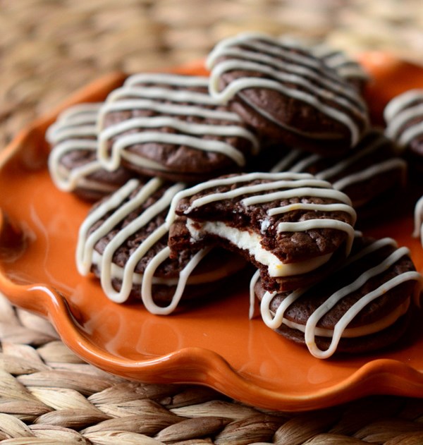 Blood orange brownie sandwich cookies