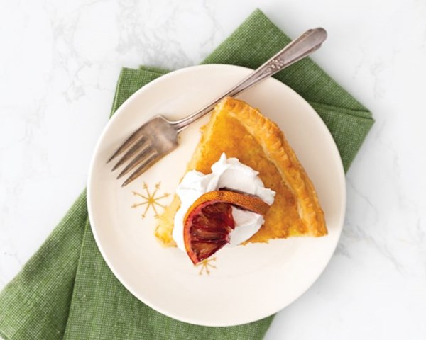 Blood orange-buttermilk pie