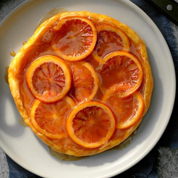 Blood orange caramel tarte Tatin