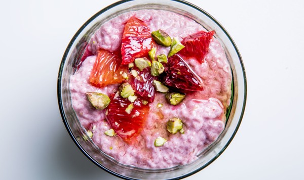 Blood orange chia pudding