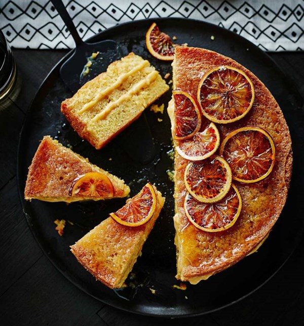 Blood orange drizzle cake