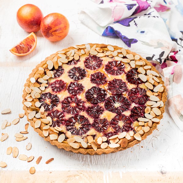 Blood orange frangipane tart
