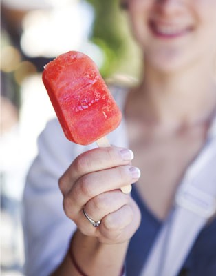 Blood orange ice pops
