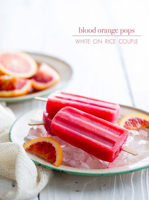 Blood orange ice pops