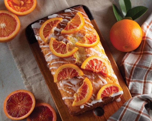 Blood orange loaf cake [blood orange glaze, blood orange simple syrup]