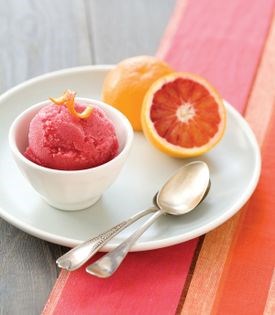 Blood orange mimosa sorbet