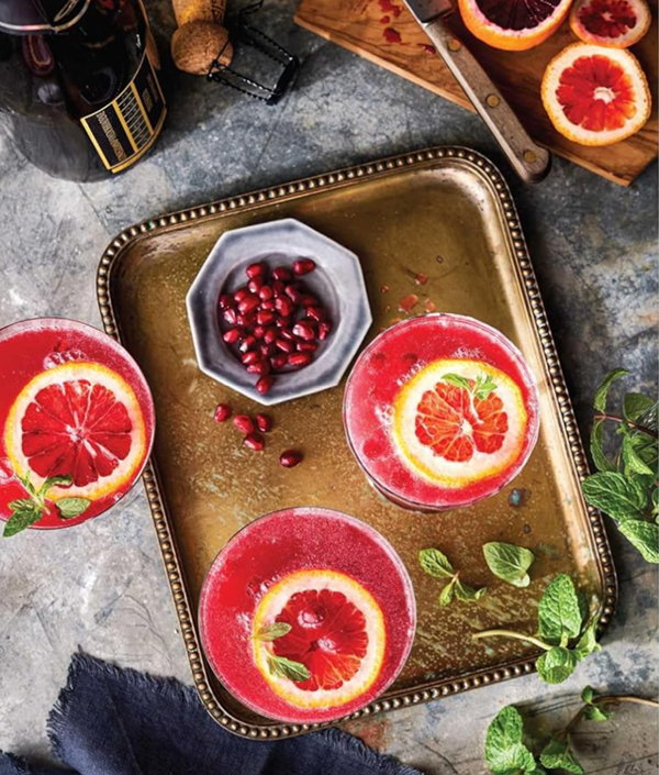 Blood orange-pomegranate mimosa