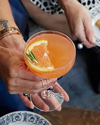 Blood orange-rosemary fizz