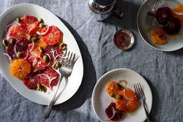 Blood orange salad with olives
