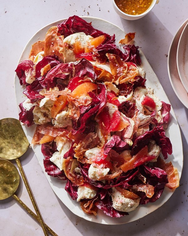 Blood orange salad with prosciutto 