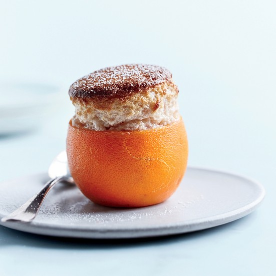 Blood orange soufflés