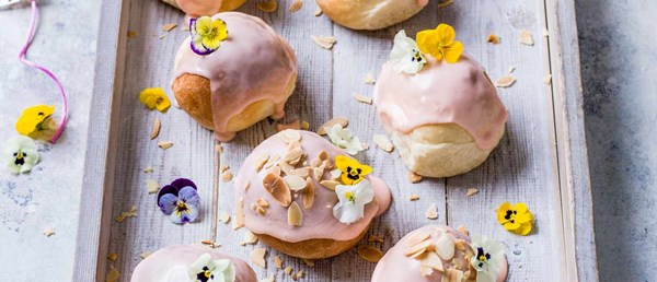 Blood orange sticky iced buns